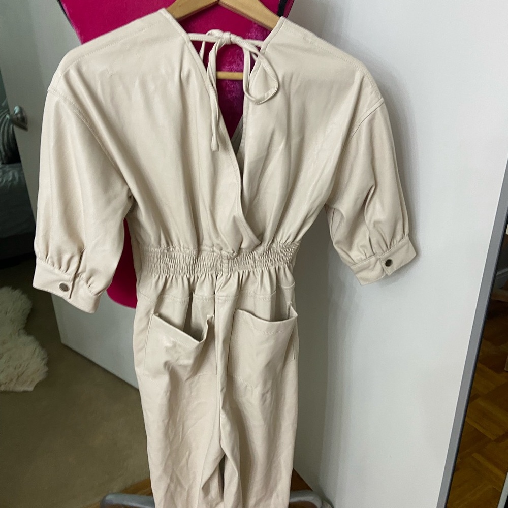 Nasty gal cream leather jumpsuit 0 - Picture 3 of 5
